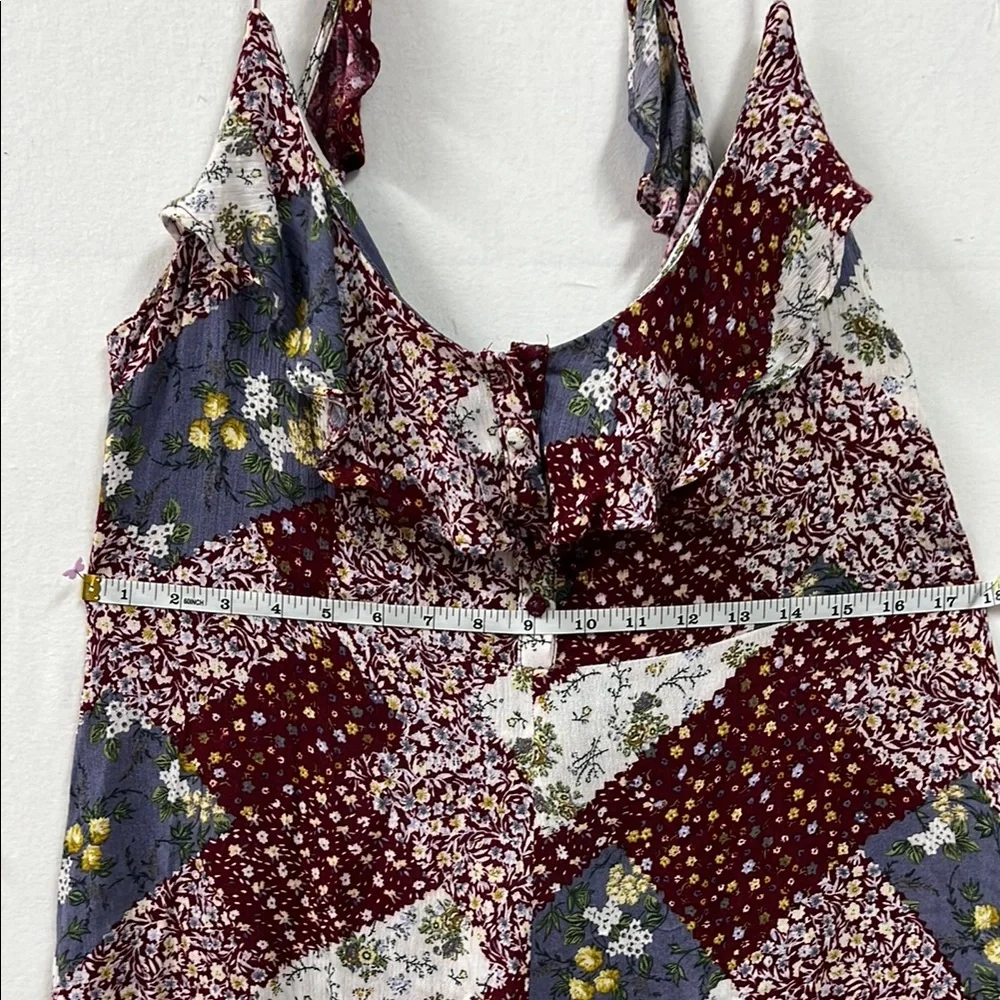 POL Red and Gray Ruffled Romper - Picture 7 of 8